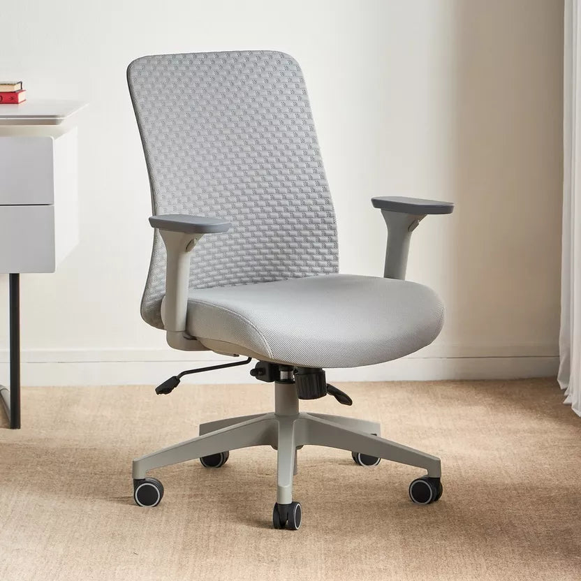 Minimalist Ergonomic Office Chair – Soft Grey Mesh