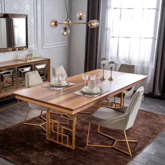 Madrid 8-Seater Dining Table, Walnut - 235x74.5 cm